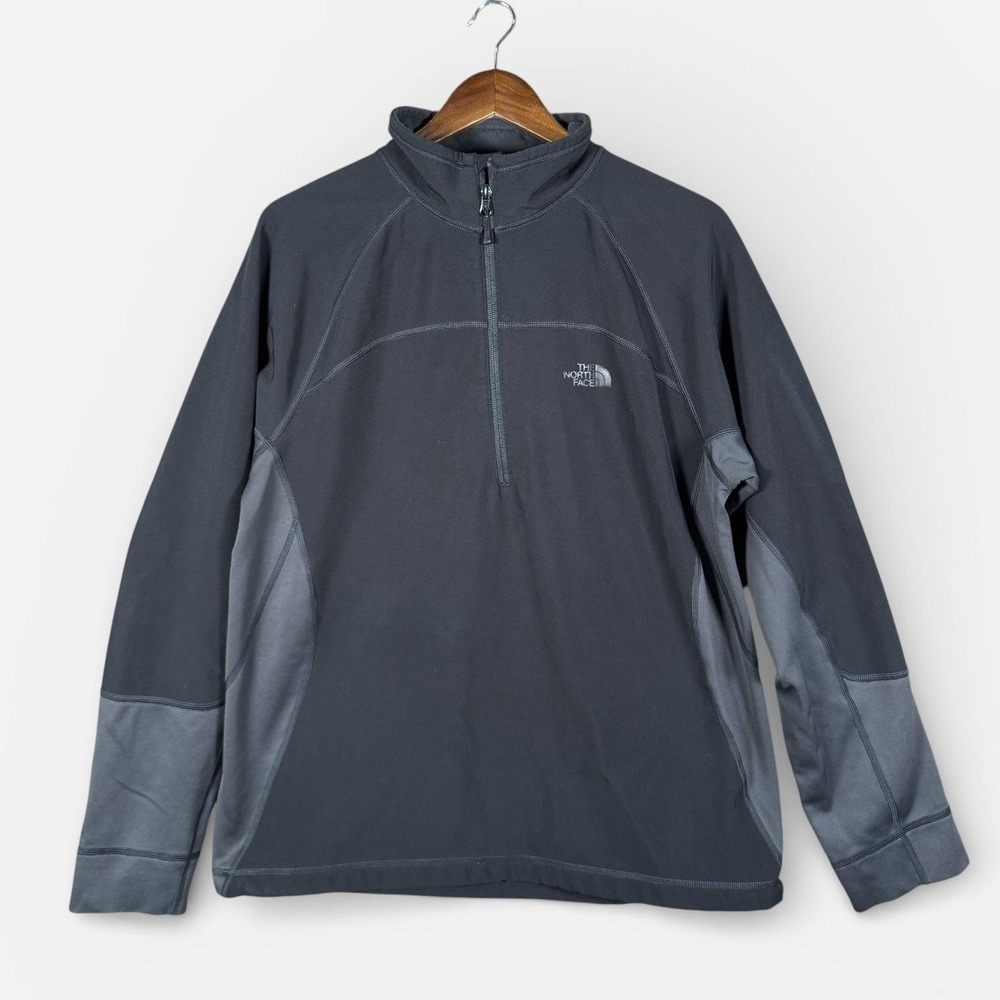 The North Face Jacket Mens Large Gray Fleece 1/4 Zip‎ Pullover Hiking Top